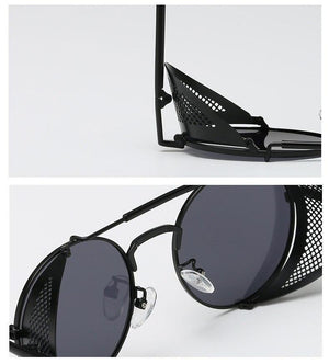 Fashion Metal Round Steampunk Sunglasses