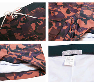 Men's Camo Pockets Swim-Shorts