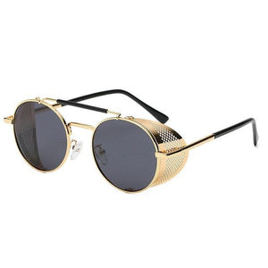 Fashion Metal Round Steampunk Sunglasses