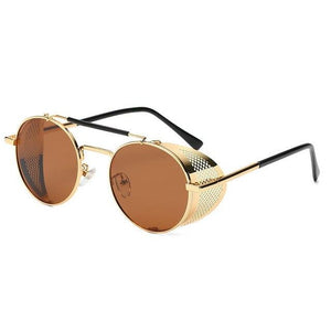 Fashion Metal Round Steampunk Sunglasses