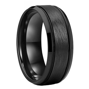 Men's Unique Brushed Tungsten Ring