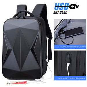 Hard Shell Waterproof USB Backback