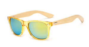 Unisex Handmade Square Bamboo Mirror Sunglasses - Robert Bowen Tees