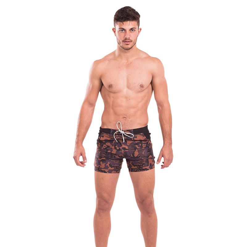 Men's Camo Pockets Swim-Shorts