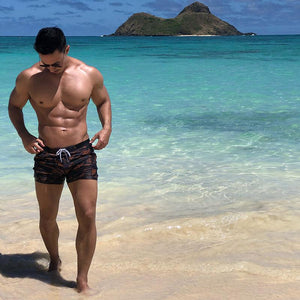 Men's Camo Pockets Swim-Shorts