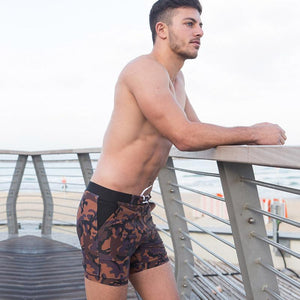 Men's Camo Pockets Swim-Shorts