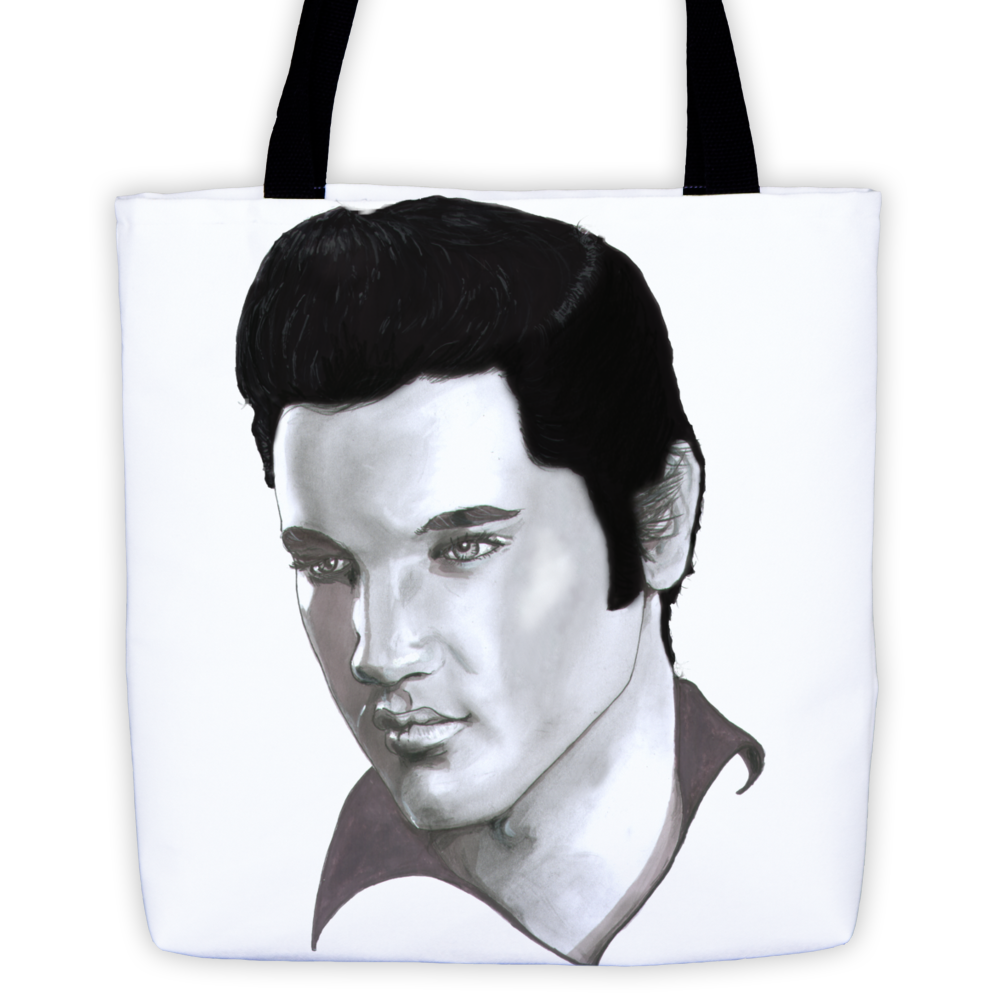 Elvis Presley The Legend Black Ink Tote Bag - Robert Bowen Tees