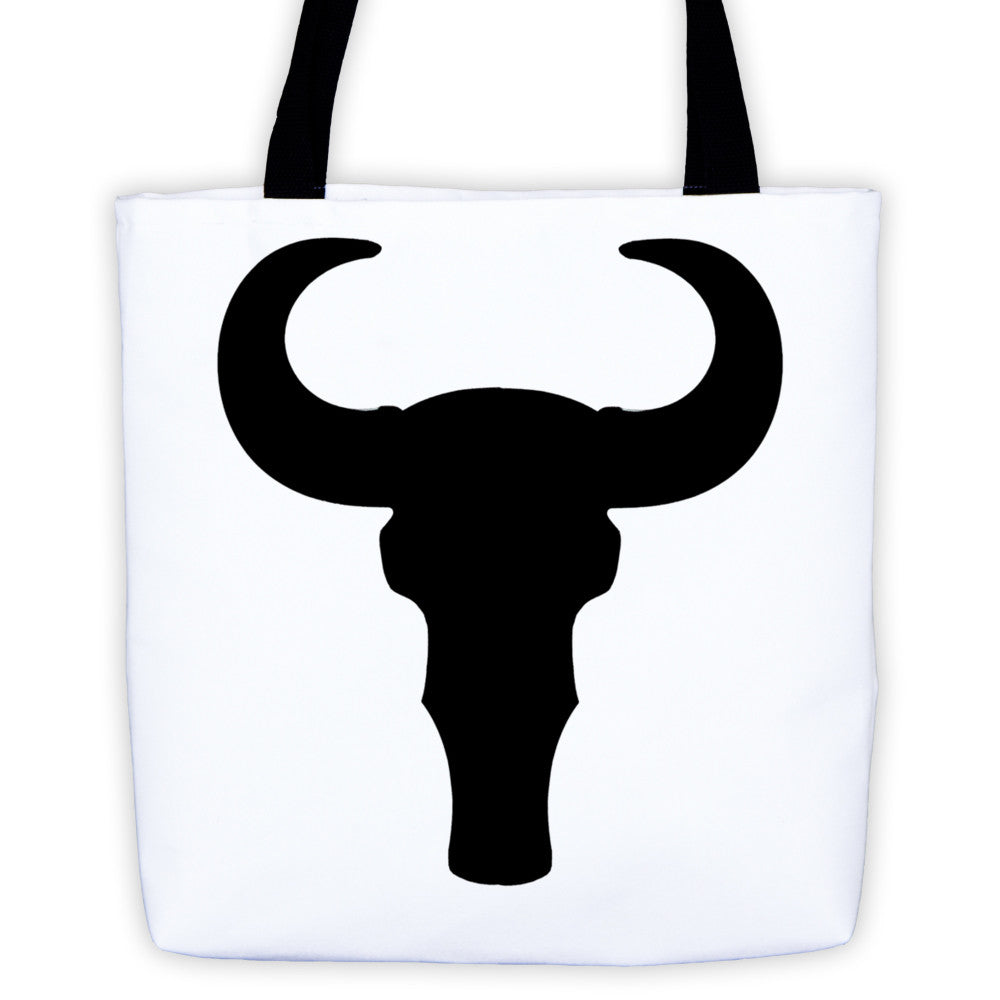 Ram Skull Black Symbol Tote Bag by Robert Bowen - Robert Bowen Tees