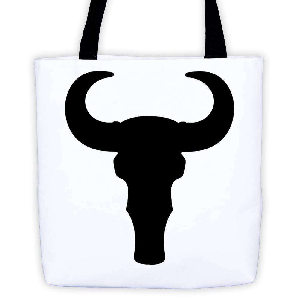 Ram Skull Black Symbol Tote Bag by Robert Bowen - Robert Bowen Tees