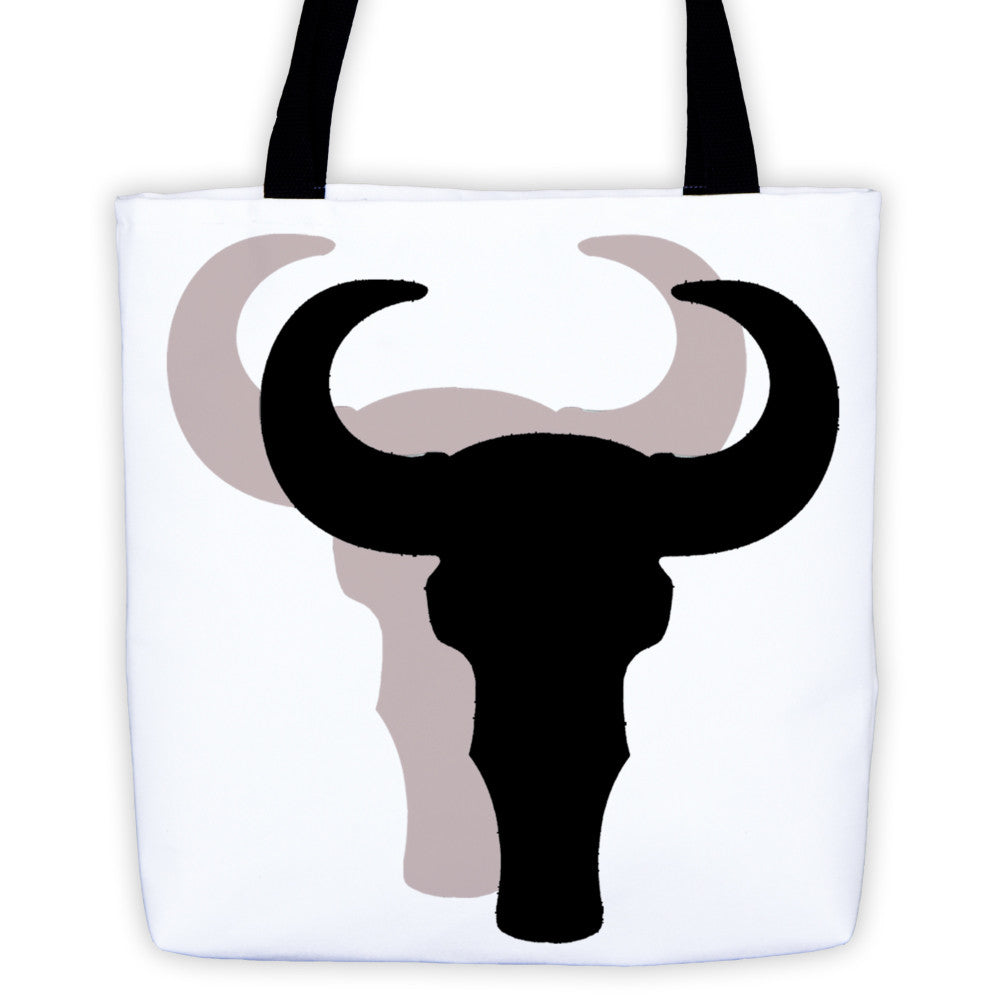 Skull Graphic Black Shadow Ram Tote Bag by Robert Bowen - Robert Bowen Tees