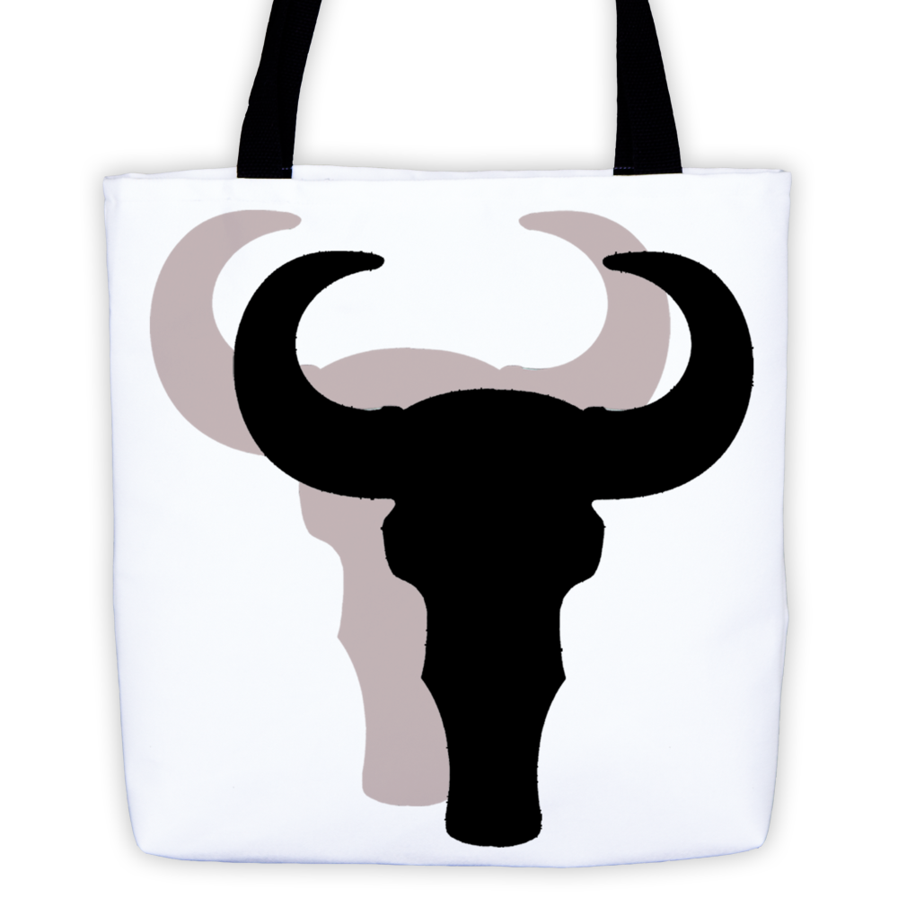 Skull Graphic Black Shadow Ram Tote Bag by Robert Bowen - Robert Bowen Tees