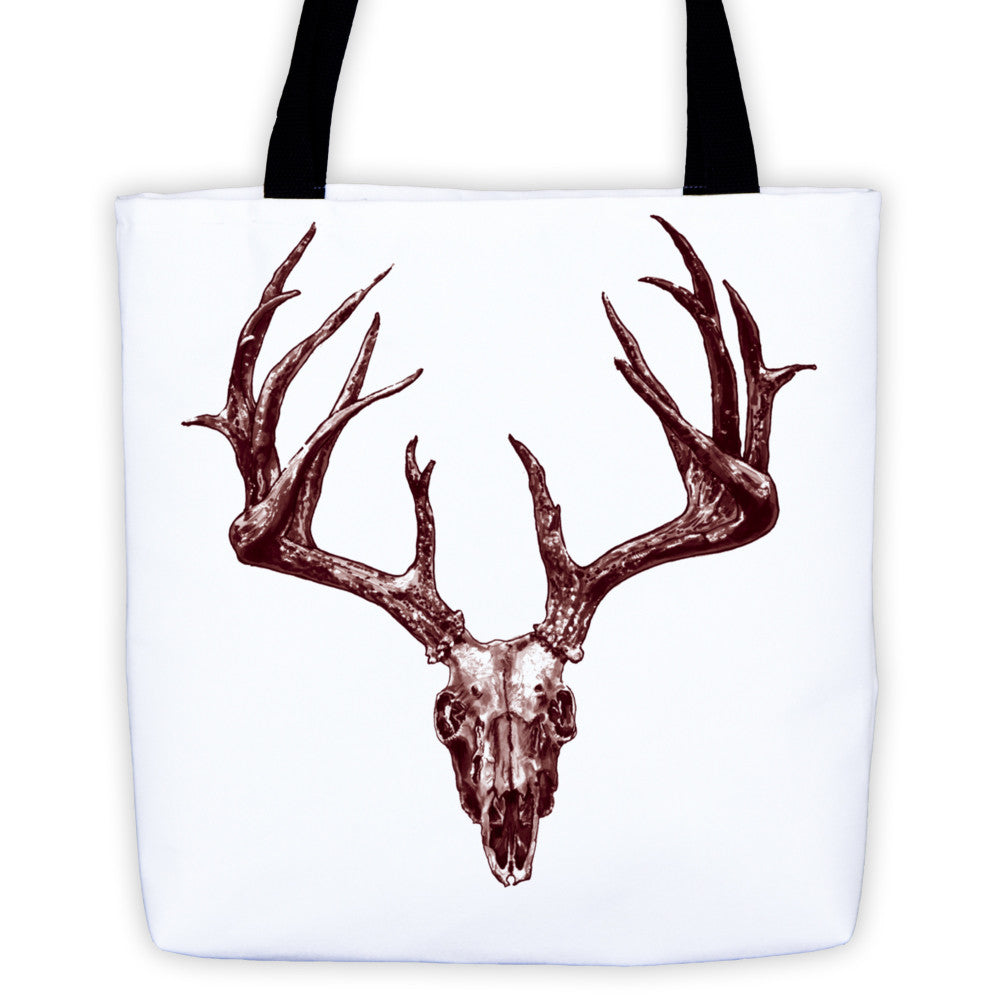 Stag Skull Tinted Illustration Tote Bag by Robert Bowen - Robert Bowen Tees