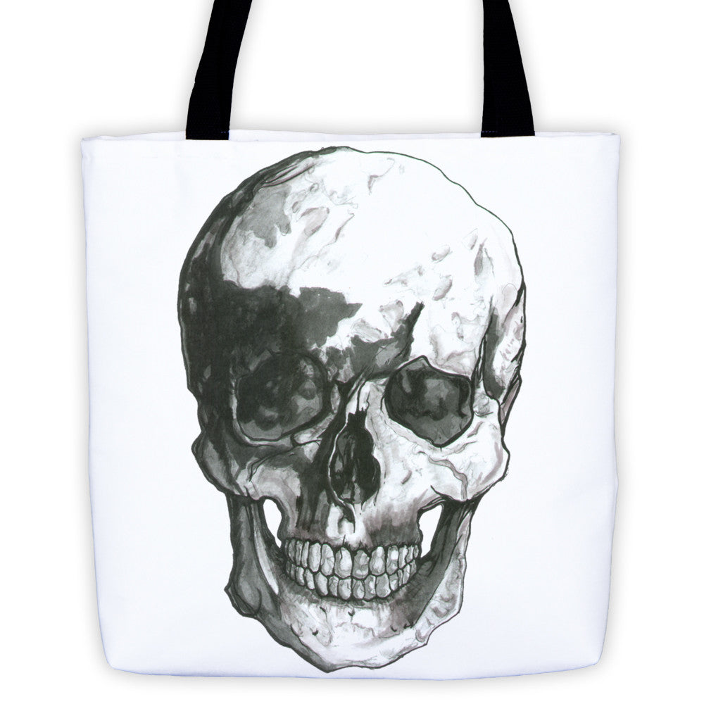 Skull Black Ink Tote Bag by Robert Bowen - Robert Bowen Tees