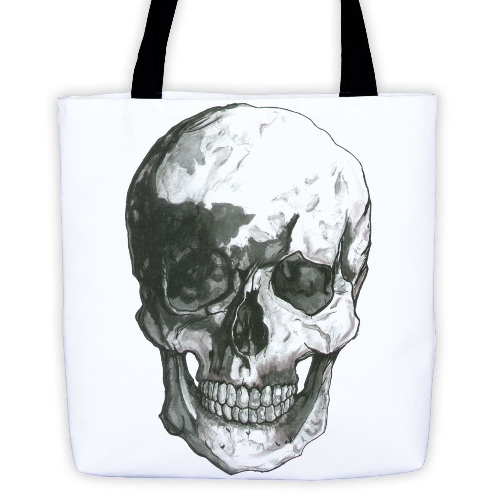 Skull Black Ink Tote Bag by Robert Bowen - Robert Bowen Tees