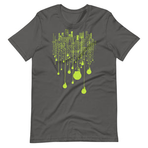 City Lime Green Bulb Lights Multi-Print Short-Sleeve Unisex T-Shirt