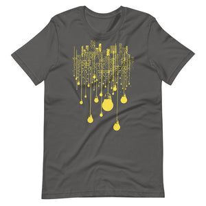 City Yellow Bulb Lights Multi-Print Short-Sleeve Unisex T-Shirt