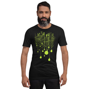 City Lime Green Bulb Lights Multi-Print Short-Sleeve Unisex T-Shirt