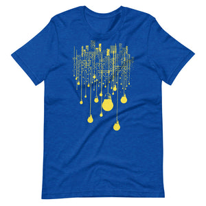 City Yellow Bulb Lights Multi-Print Short-Sleeve Unisex T-Shirt