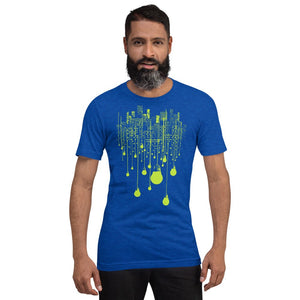 City Lime Green Bulb Lights Multi-Print Short-Sleeve Unisex T-Shirt