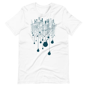 City Navy Bulb Lights Multi-Print Short-Sleeve Unisex T-Shirt