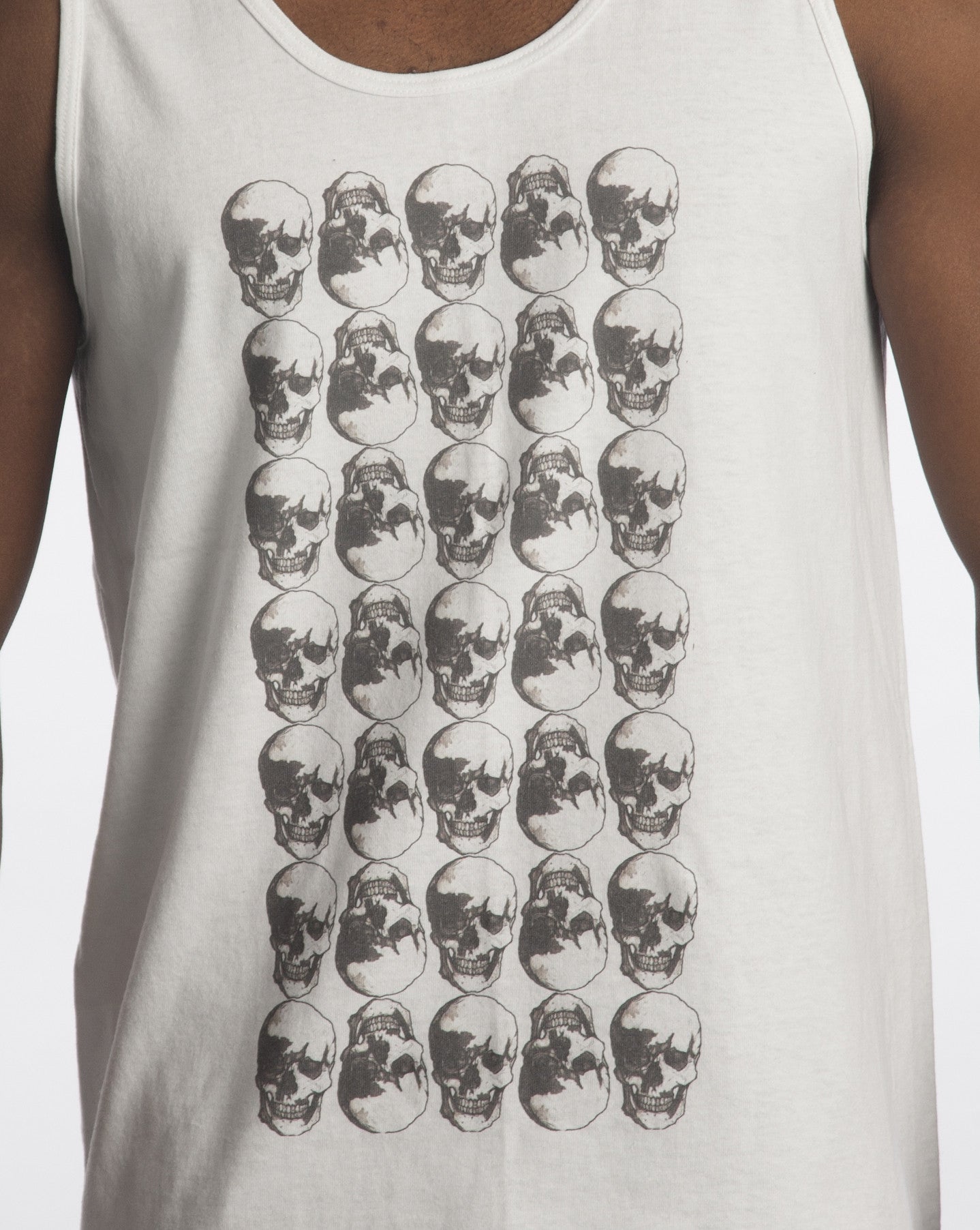 Skulls Grid Black Ink Tank by Robert Bowen - Robert Bowen Tees